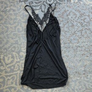 Dreamgirl Lace Slip Nightgown Black One Size